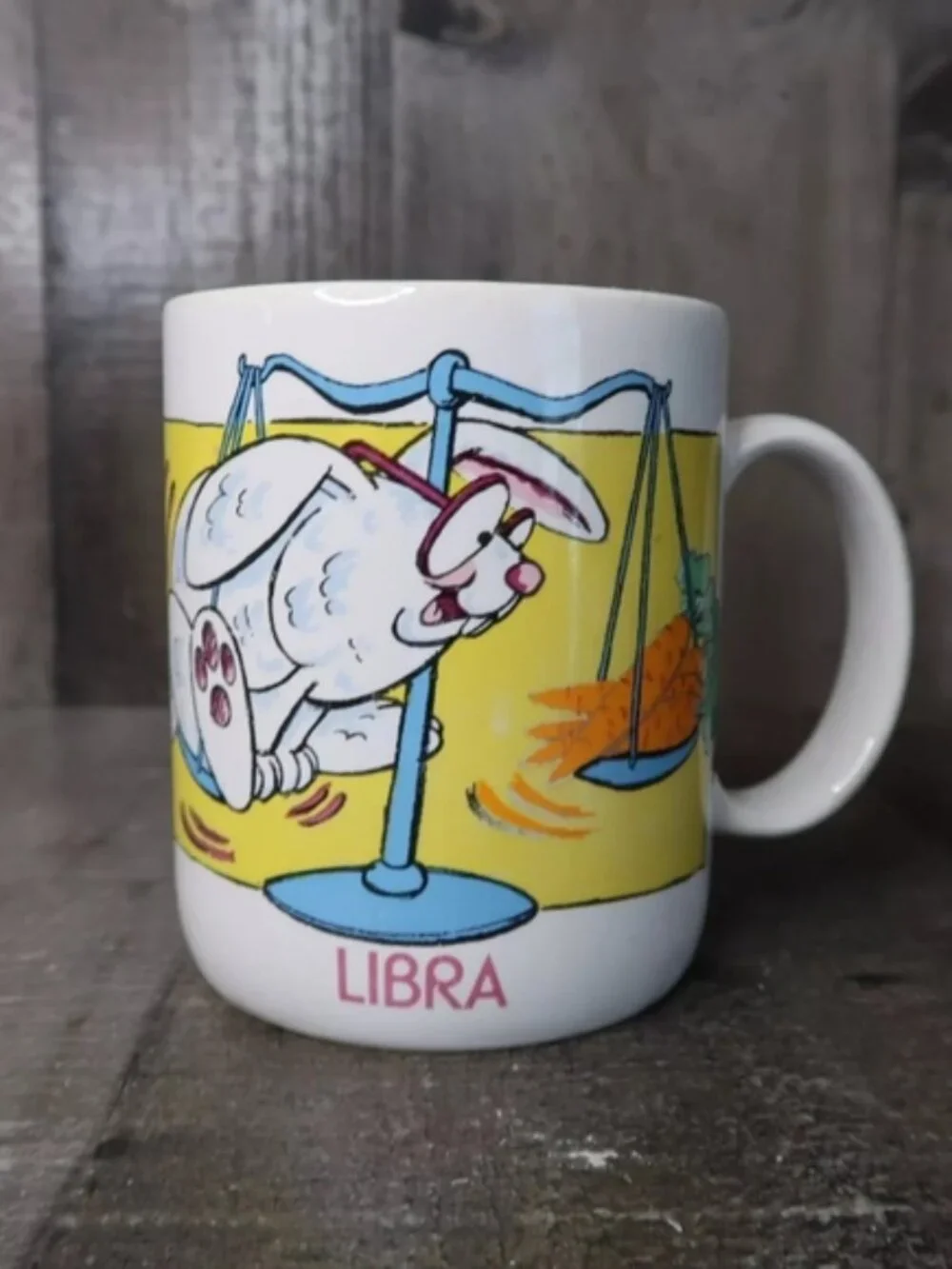 Vintage Libra Coffee Mug Avon Sips & Signs Zodiac Horoscope Bunny Rabbit